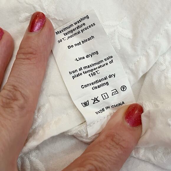 Simple Retro Floral Embroidered Top Medium Button Peter Pan Collar Cottagecore - Picture 8 of 10